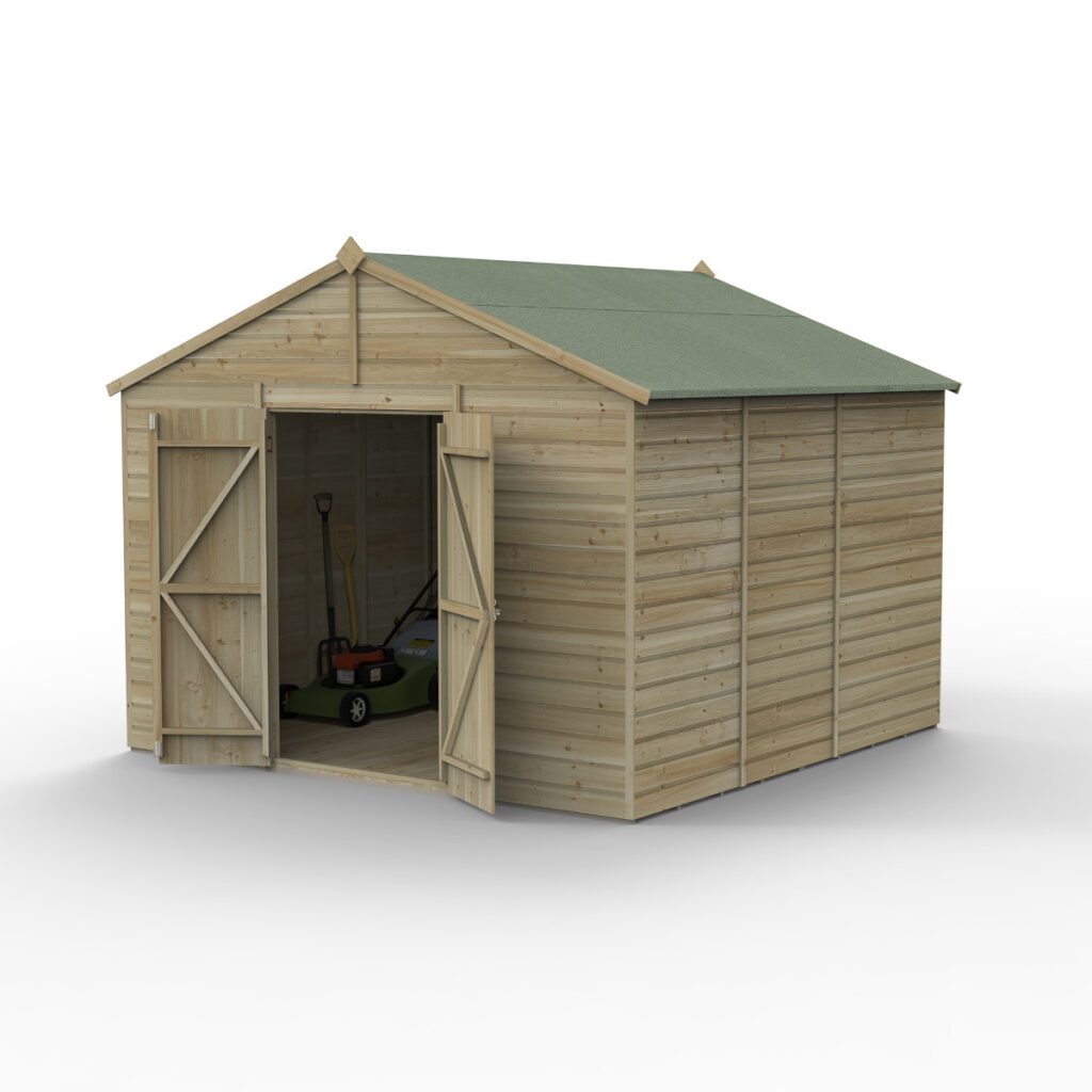 Beckwood 10×10 Apex Shed – No Windows – Double Door 5013053196571 2